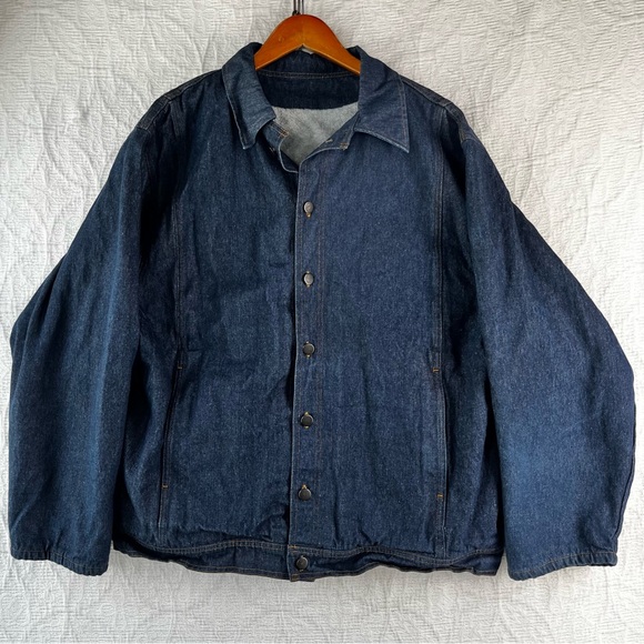 WY Brand Industries Denim Coat Mens 2XL Snap Fleece Lined Western Jean Jacket